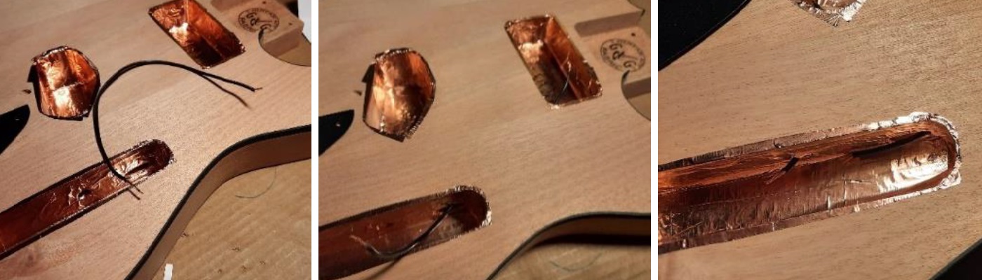 Shield and Connect Guitar Cavities