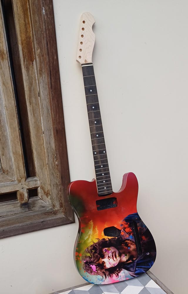Guitar wrap installed on Telecaster Guitar