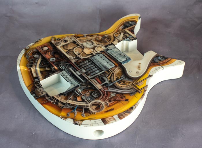 Guitar skin on a Rickenbacker body